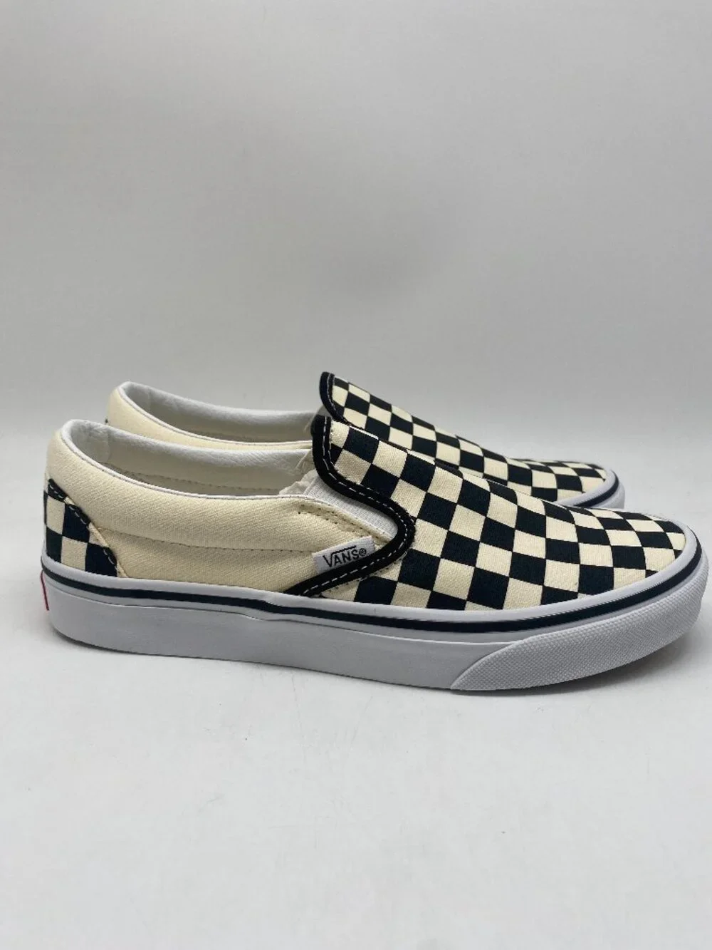 VANS CLASSIC SLIP-ON BLACK/WHITE CHECKERBOARD US MEN SIZE 5.5